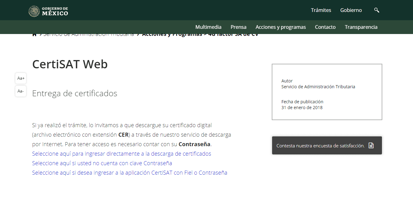 Recuperar archivos .cer y .key sat 【 enero 2023